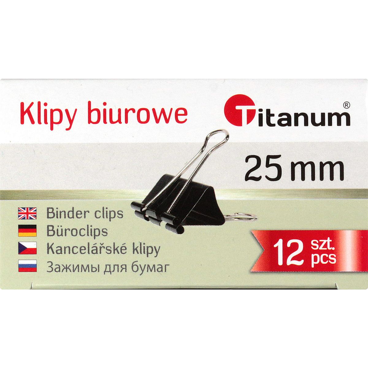 Klipy biurowe Titanum 25mm/12szt