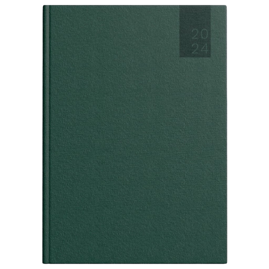 Kalendarz Książkowy Dzienny A5 2024 Ciemny Zielony Basic